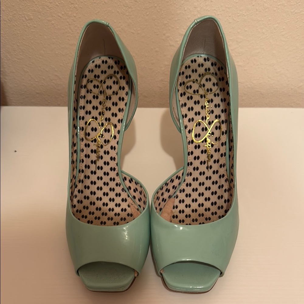 Jessica Simpson Mint Green Peep Toe Heels